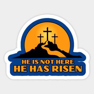 Easter morning spiritual sunrise cross He has Risen Sticker